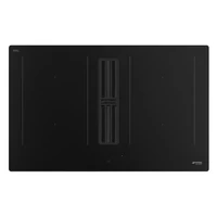 SMEG PÁRAELSZÍVÓVAL INTEGRÁLT INDUKCIÓS FŐZŐLAP, Classica design, 83x52 cm, design rács, matt fekete üveg