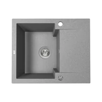 Laveo PICO 45S mini csepptálcás szürke gránit mosogató helytakarékos szifonnal Laveo PICO 45S mini csepptálcás szürke gránit mosogató helytakarékos szifonnal