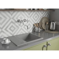 RIO 1CS egymedence csepptálcás gránit szürke mosogató szifonnal, 76x44x17,5 cm