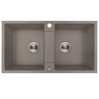 RIO 2M kétmedencés gránit szürke mosogató szifonnal, 80x44x18,6 cm