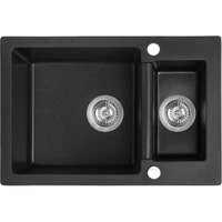 Laveo CELIA 1,5 medencés szemcsés fekete mosogató (SBC_730T) Laveo CELIA 1,5 medencés szemcsés fekete mosogató (SBC_730T)