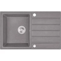 Laveo MARGARITA csepptálcás szürke mosogató automata dugókiemelős, helytakarékos szifonnal Laveo MARGARITA csepptálcás szürke mosogató automata dugókiemelős, helytakarékos szifonnal