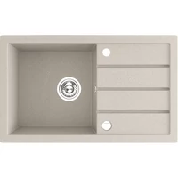 Laveo RINA csepptálcás bézs mosogató automata dugókiemelős, helytakarékos szifonnal