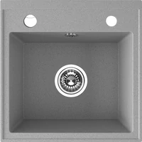 Laveo RINA egymedencés szürke mosogató csaplyukkal, automata dugókiemelős, helytakarékos szifonnal Laveo RINA egymedencés szürke mosogató csaplyukkal, automata dugókiemelős, helytakarékos szifonnal