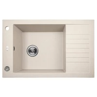 Laveo PIONIER minicsepptálcás bézs mosogató automata dugókiemelős, helytakarékos szifonnal