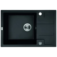 Laveo BARBADOS matt fekete mini csepptálcás mosogató dugókiemelős helytakarékos szifonnal