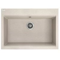 LAVEO TAU 7 bézs nagymedencés mosogató helytakarékos szifonnal