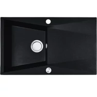 Laveo GRENADA csepptálcás matt fekete mosogató automata dugókiemelős, helytakarékos szifonnal