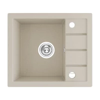 Laveo RINA MINI csepptálcás mosogató, bézs, automata dugókiemelős, helytakarékos szifonnal