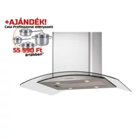 Cata - Páraelszívó ISLA GAMMA 900 X/E inox-üveg LED + Cata PROFESSIONAL edényszett - A készlet erejéig rendelhető!