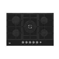 Beko HILW75235S fekete, beépíthető, gáz, főzőzóna: 4 +1 wok égőfej, beépíthető méret: 56cm, főzőlap