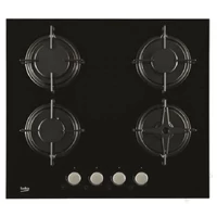 Beko HILG64220S fekete, beépíthető, gáz, főzőzóna: 4, beépíthető méret: 56cm, főzőlap