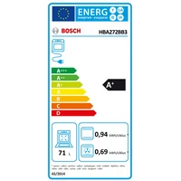 Bosch HBA372EB4 fekete, beépíthető, sütőtér:71L, grill, légkeverés, pirolitikus tisztítás, sütő