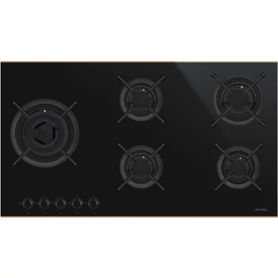 SMEG PV695LCNR beépíthető üveg-gáz főzőlap - fekete / réz