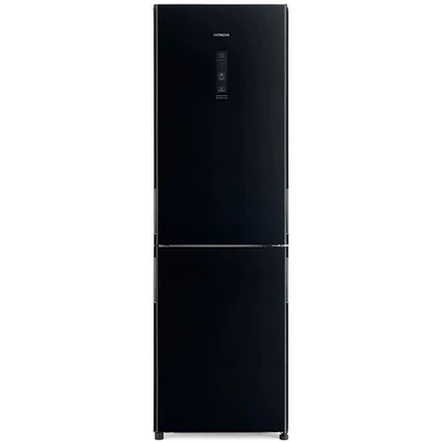 Hitachi BGX411PRU0.GBK szabadonálló alulfagyasztós hűtőszekrény - fekete üveg