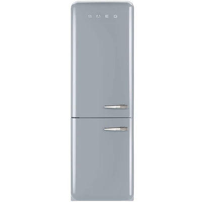 SMEG FAB32LSV5 szabadonálló alulfagyasztós kombinált retro hűtőszekrény - ezüst - balos