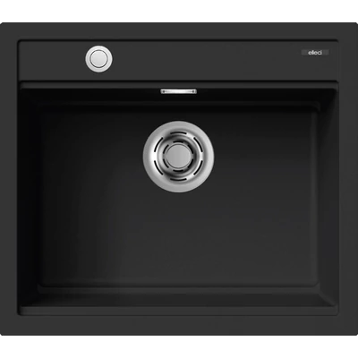 Elleci Best 105 Workstation AUTOMATA kerámia mosogatótálca - automata dugókiemelővel - K86 Black