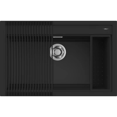 Elleci Best 130 Workstation kerámia mosogatótálca szett - K86 Black