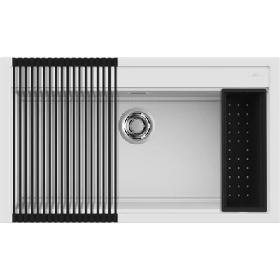 Elleci Best 360 Workstation kerámia mosogatótálca szett - K96 White