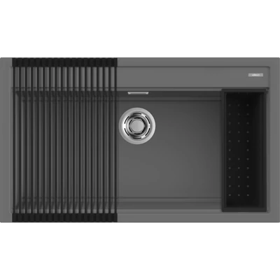 Elleci Best 360 Workstation kerámia mosogatótálca szett - K99 Dark Grey