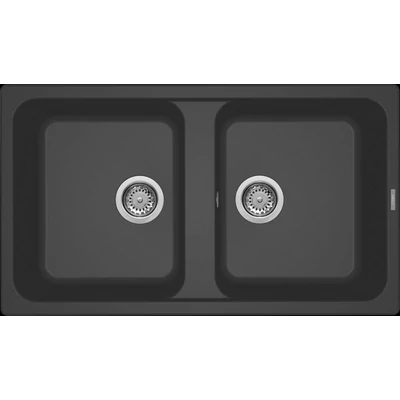 Elleci Life 450 gránit mosogatótálca - M70 Nero Metal