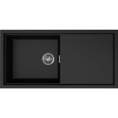 Elleci Sintesi 480 kerámia mosogatótálca inox tartozékokkal - K86 Black