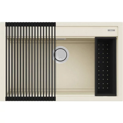 Elleci Best 130 Workstation gránit mosogatótálca szett - G62 Bianco Antico