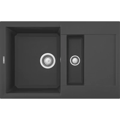 Elleci Easy 325 gránit mosogatótálca - M70 Nero Metal
