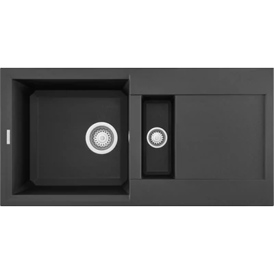 Elleci Easy 425 gránit mosogatótálca - M70 Nero Metal