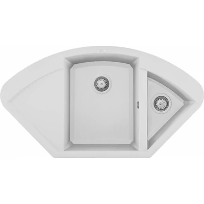 Elleci Easy CORNER gránit sarok mosogatótálca - G68 Bianco