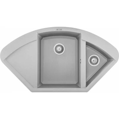 Elleci Easy CORNER gránit sarok mosogatótálca - M79 Aluminium