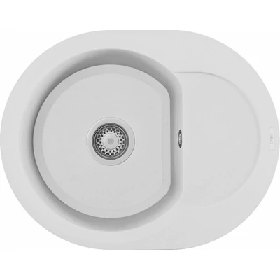 Elleci Easy ROUND 600 gránit mosogatótálca - G68 Bianco