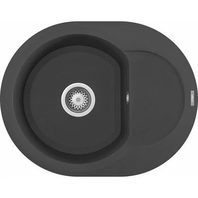 Elleci Easy ROUND 600 gránit mosogatótálca - M70 Nero Metal