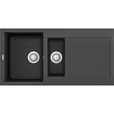 Elleci Easy 475 gránit mosogatótálca - M70 Nero Metal