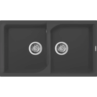 Elleci Ego 450 gránit mosogatótálca - M70 Nero Metal