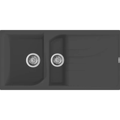 Elleci Ego 475 gránit mosogatótálca - M70 Nero Metal