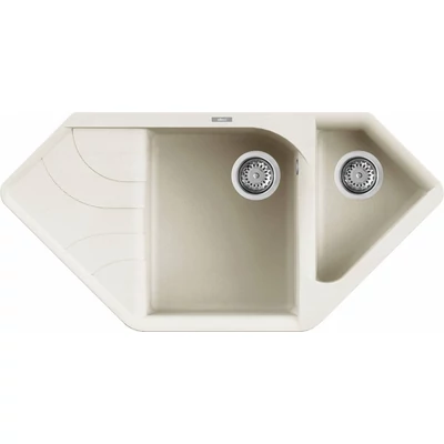 Elleci Ego CORNER gránit sarok mosogatótálca - G62 Bianco Antico