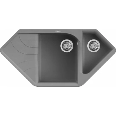 Elleci Ego CORNER gránit sarok mosogatótálca - M73 Titanium