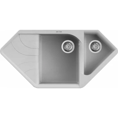Elleci Ego CORNER gránit sarok mosogatótálca - M79 Aluminium