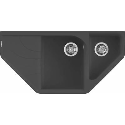 Elleci Ego ESA gránit sarok mosogatótálca - M70 Nero Metal