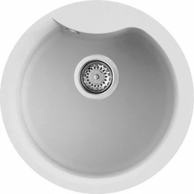 Elleci Ego ROUND gránit mosogatótálca - G68 Bianco