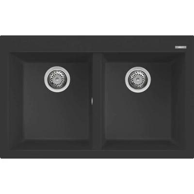 Elleci Quadra 350 gránit mosogatótálca - M70 Nero Metal