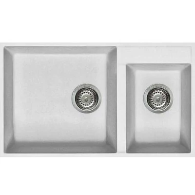 Elleci Quadra 440 Undermount gránit mosogatótálca - G68 Bianco