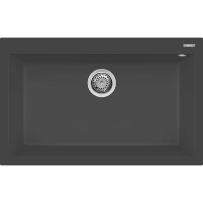 Elleci Quadra 130 gránit mosogatótálca - M70 Nero Metal