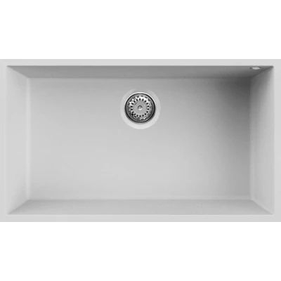 Elleci Quadra 130 Undermount gránit mosogatótálca - G68 Bianco