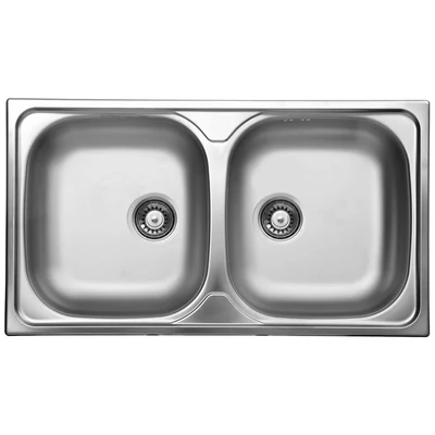 Livinox kétmedencés mosogató - 3 1/2" natúr - EC-113K