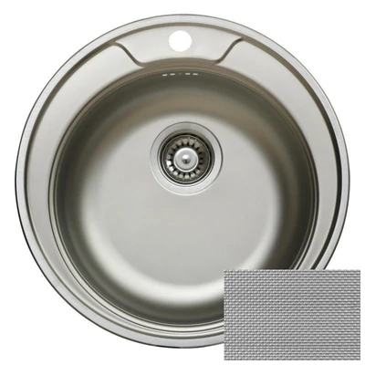 Livinox Rondo 145 egykörtálcás rozsdamentes mosogató 3 1/2" - szövetmintás - EC-145DK