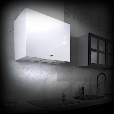 NODOR NorBreeze CUBE GLASS ECO 70 WH fali kürtős páraelszívó - fehér üveg