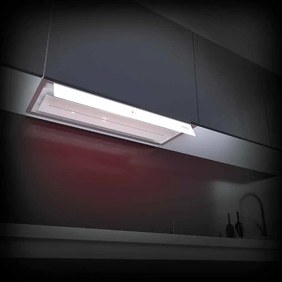 NODOR NorBreeze GREGAL 60 WH NMOTION felső szekrénybe vagy kürtőbe építhető páraelszívó - fehér üveg
