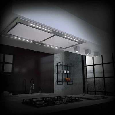 NODOR NorBreeze ISLA DEIMOS 1400 TWIN RF mennyezetbe építhető páraelszívó - inox / fehér